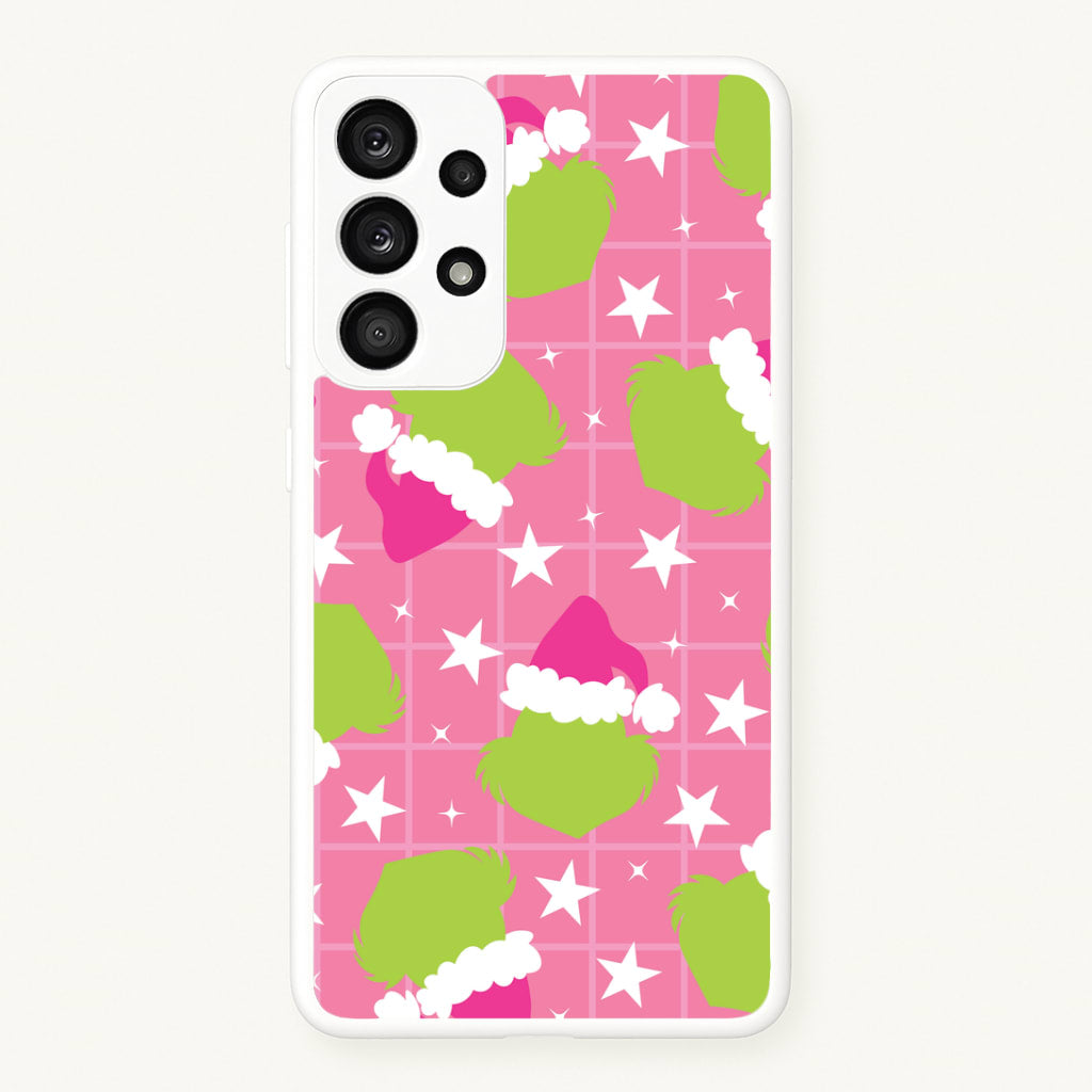 Pink Green Creature Xmas Pattern Galaxy A53 Case