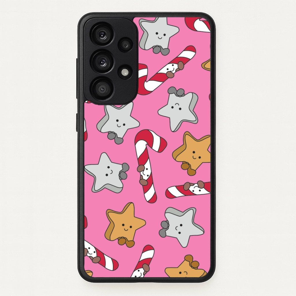 Pink Christmas Plushies Pattern Galaxy A33 Case