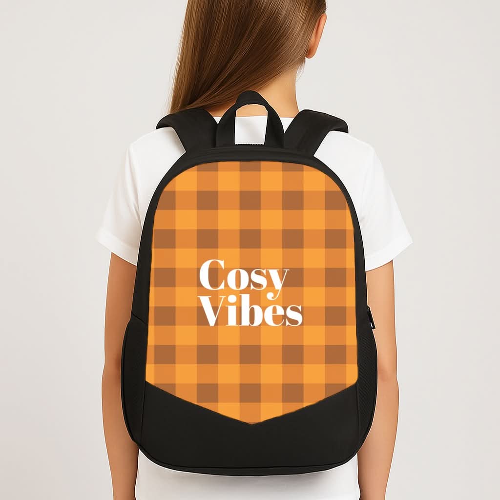 Checkered Cosy Vibes School Bag