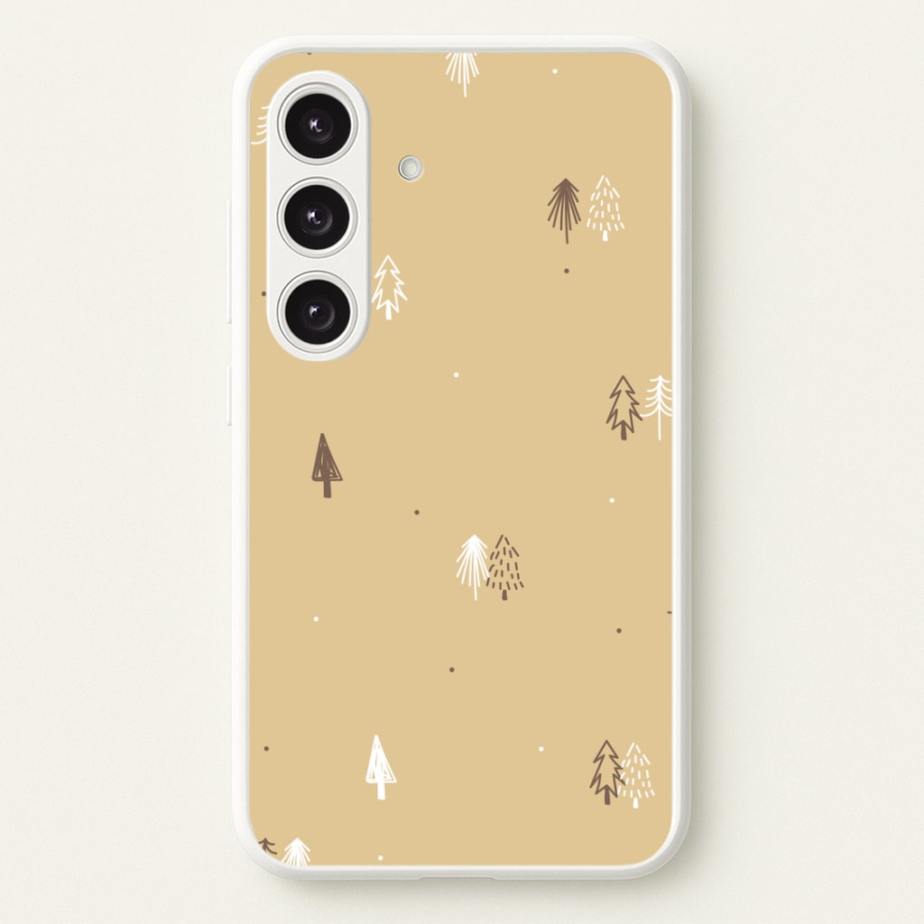 Minimal Christmas Trees Pattern Galaxy S24 Plus Case