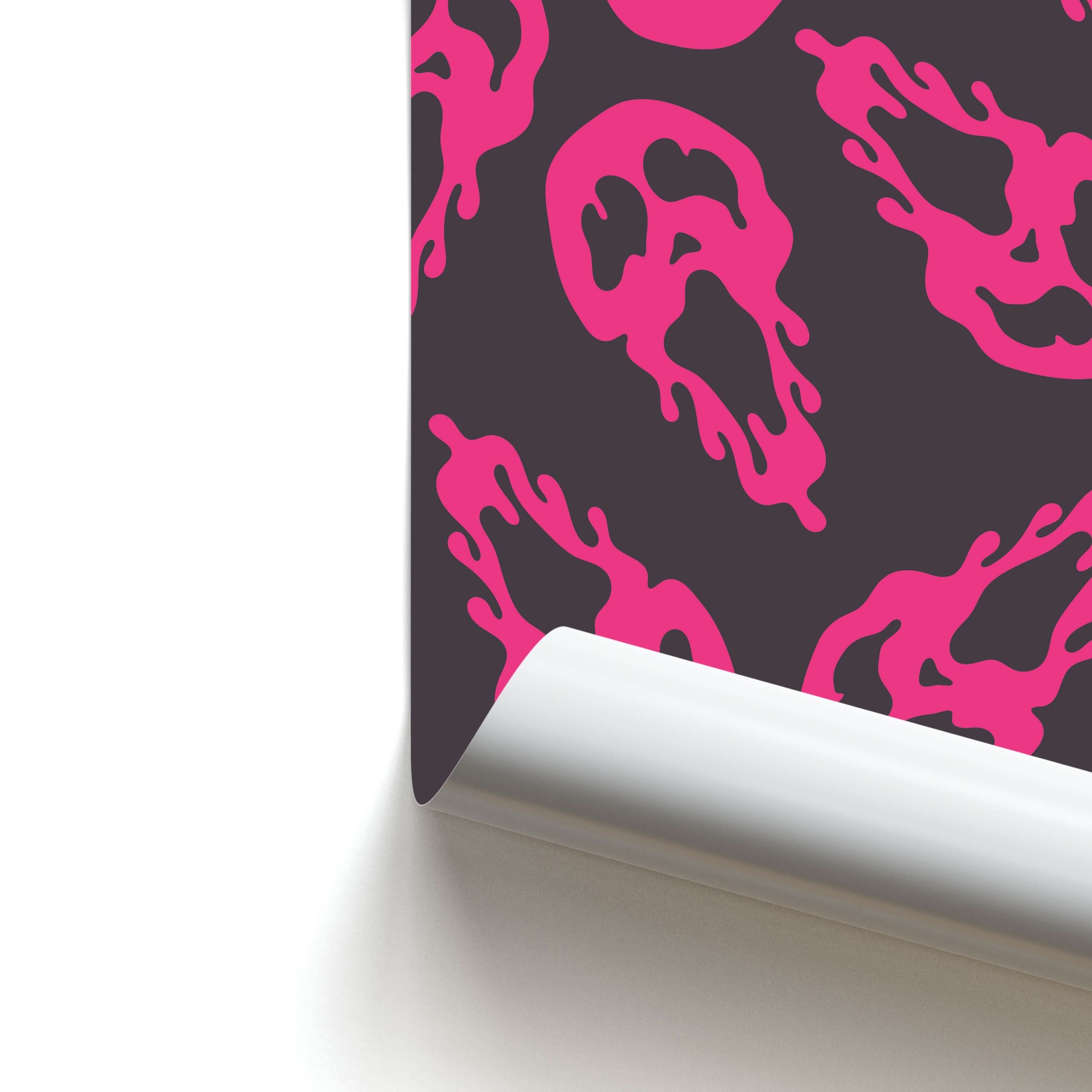 Trippy Ghost Face Pattern Poster
