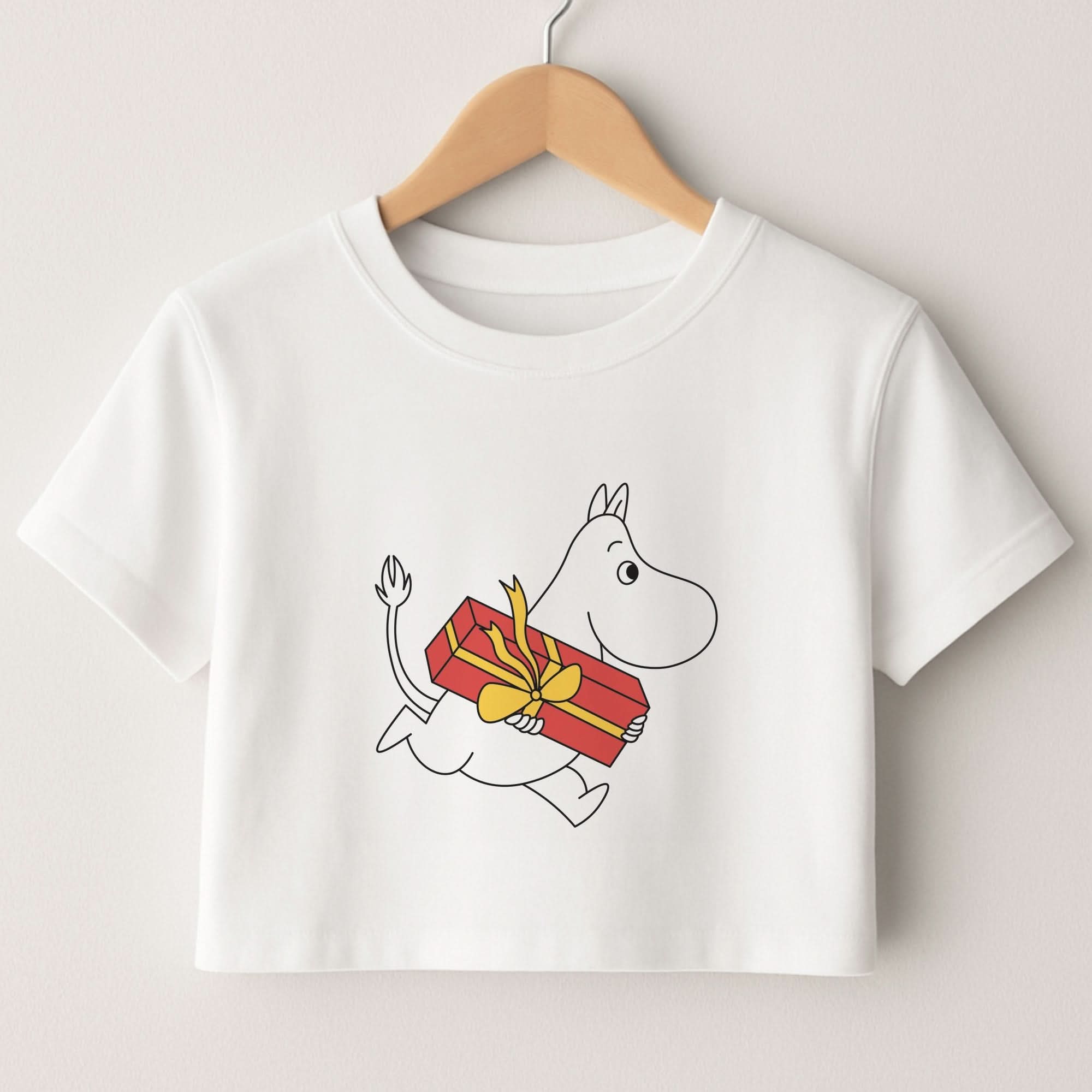 Red Present Moom Crop Top