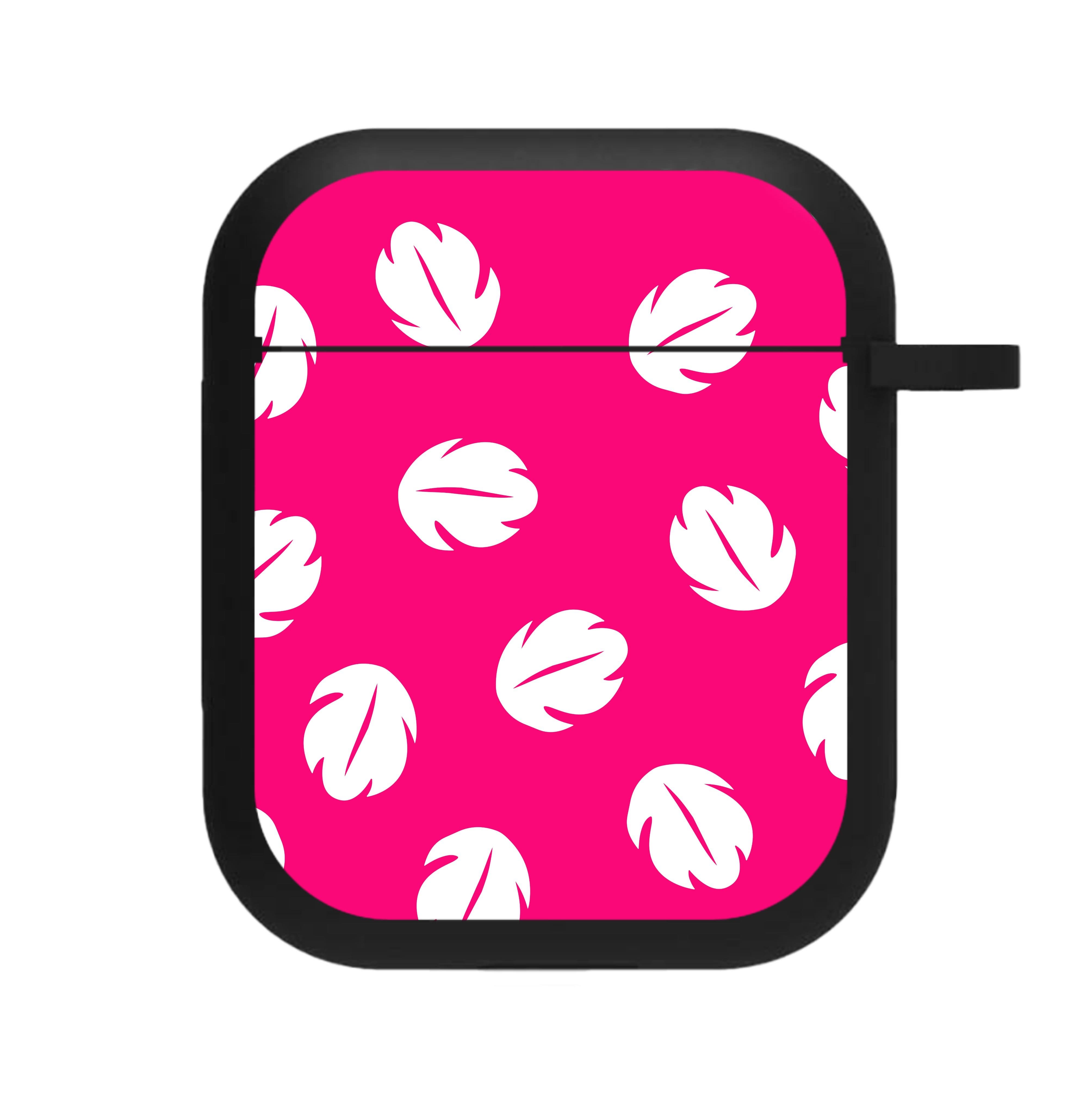 Red And White Cartoon Leaves Pattern AirPods Case