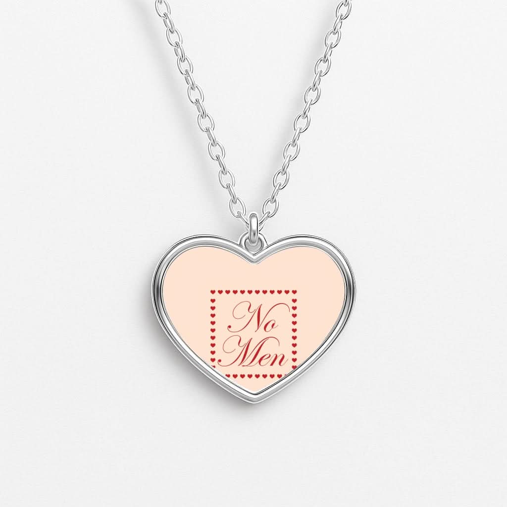 No Men Heart Necklace