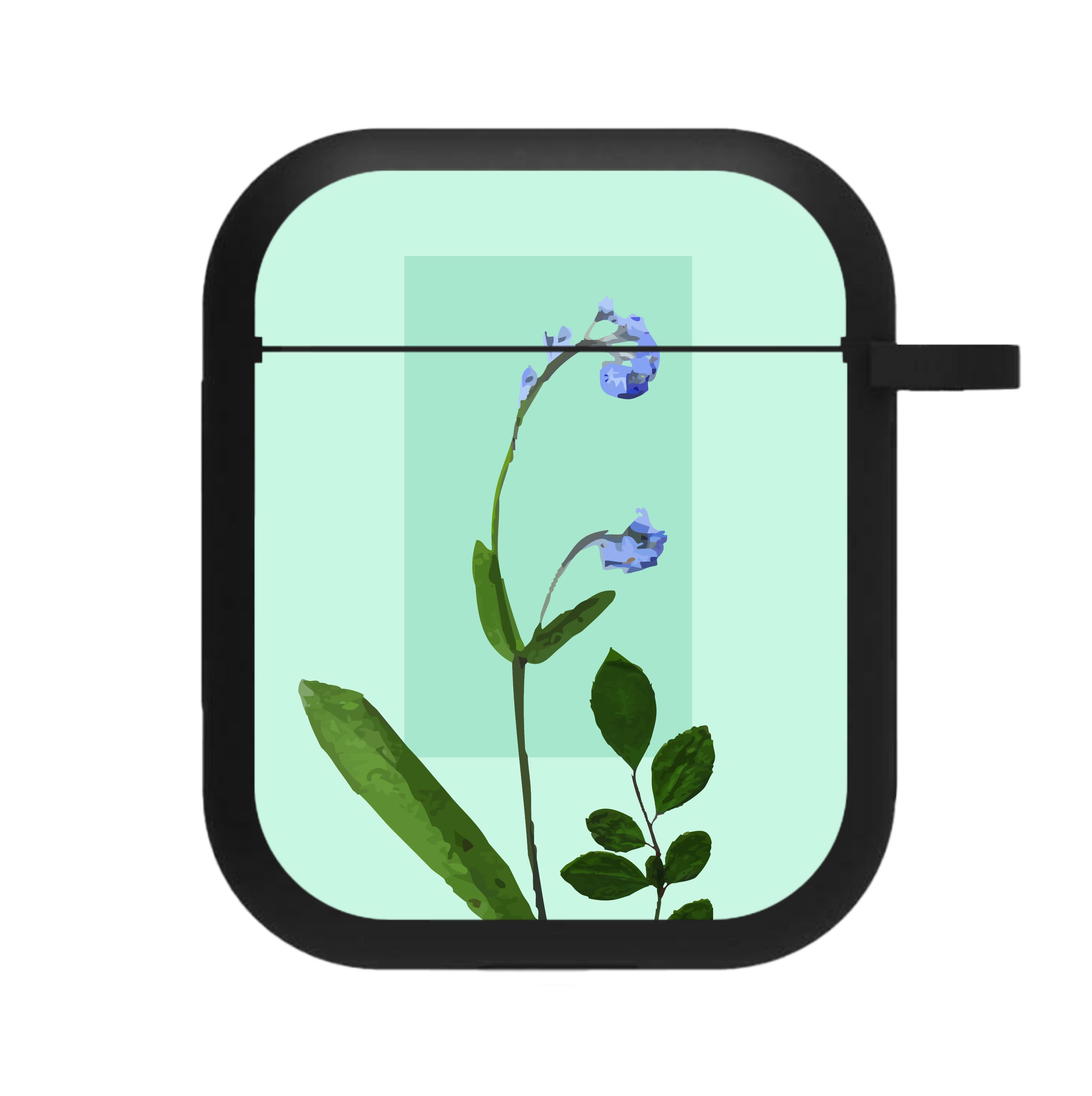 Abstract Blue Pressed Flower AirPods Case