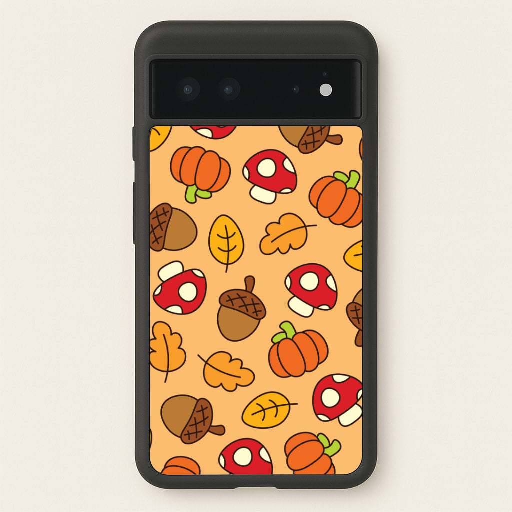 Cartoon Autumn Icons Pattern Google Pixel 6 Case