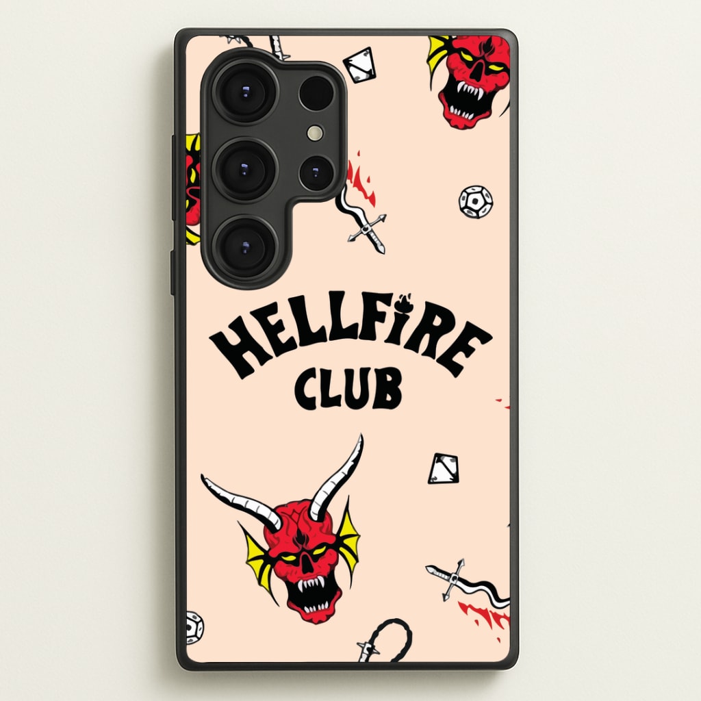 Hellfire Club Icons Collage Peach Galaxy S25 Ultra Case