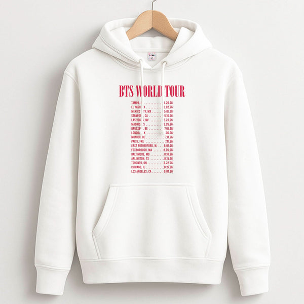 K-Pop Band World Tour List 2026 Unisex Hoodie