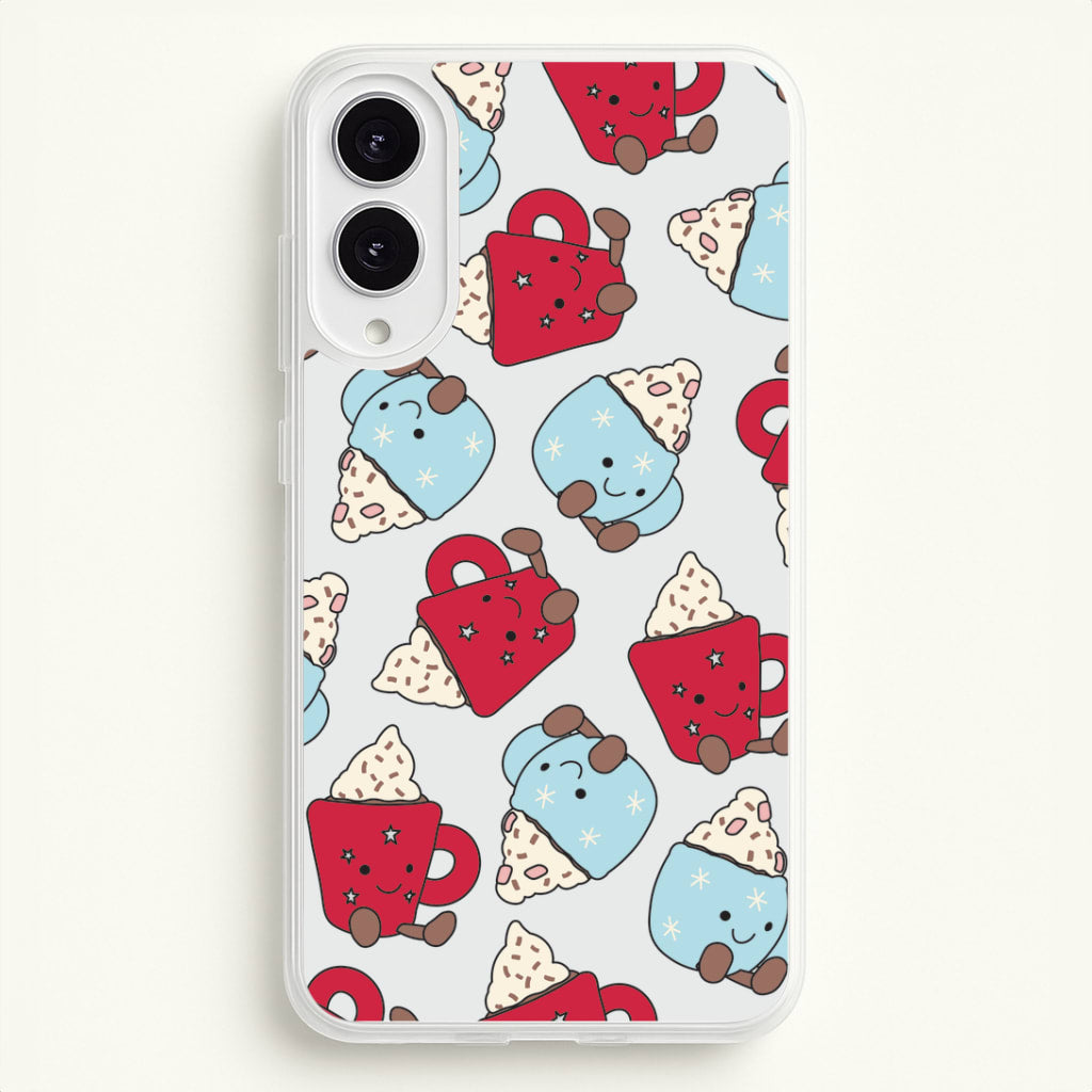 Christmas Drinks Plushies Pattern Galaxy S25 Edge Case