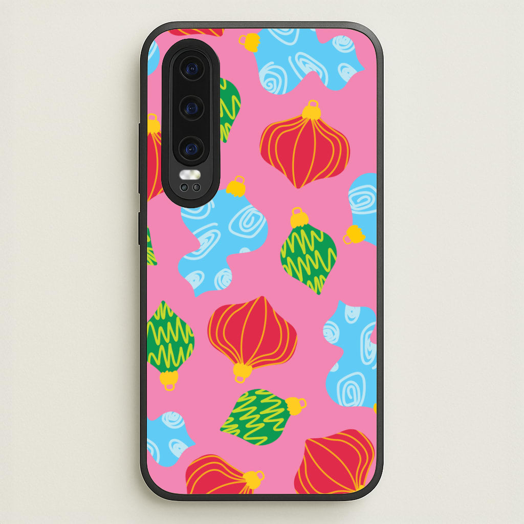 Abstract Christmas Baubles Pattern Huawei P30 Case