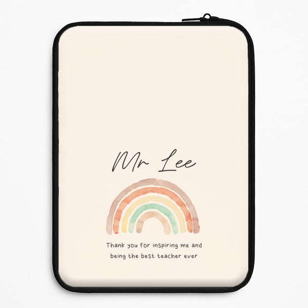 Biege Personalised Teacher Rainbow Universal Laptop Sleeve