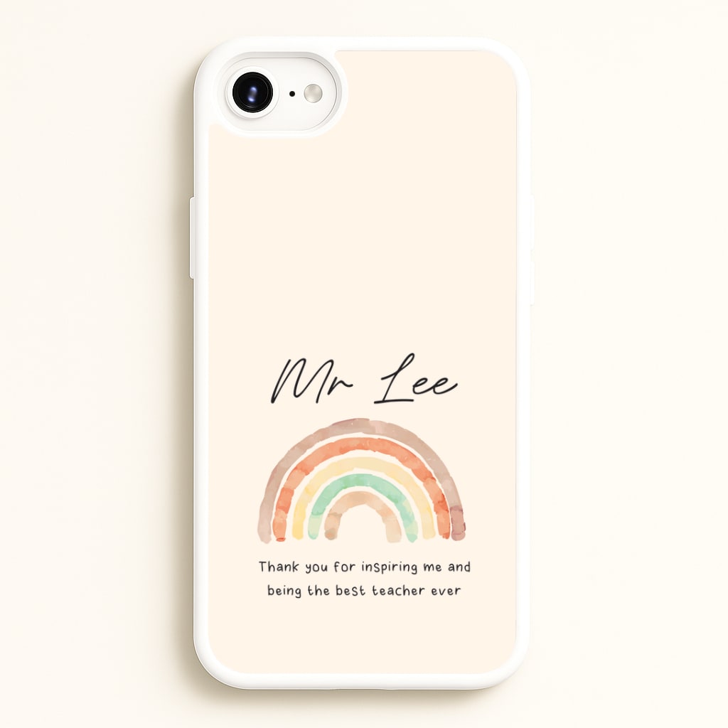 Biege Personalised Teacher Rainbow iPhone 6 Plus / 7 Plus / 8 Plus Case