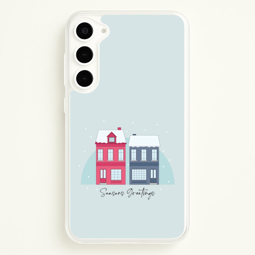 Seasons Greetings Winter Townhouses Galaxy S23 Case