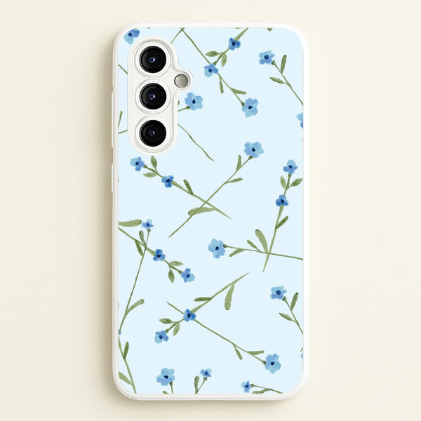 Baby Blue Floral Pattern Galaxy A54 Case