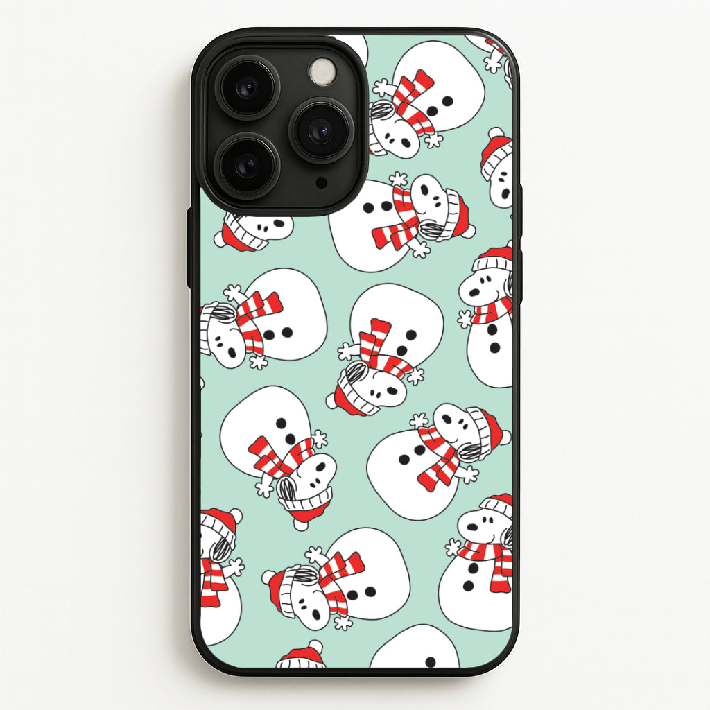 Cartoon Beagle Snowman Pattern iPhone 11 Pro Max Case