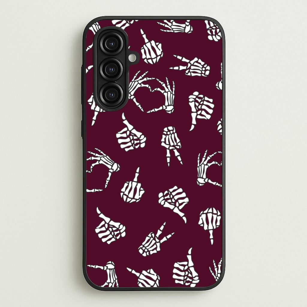 Skeleton Hands Pattern Galaxy A16 Case