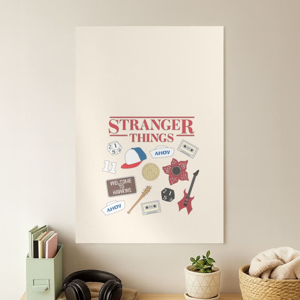 Stranger Things Cartoon Icons Poster