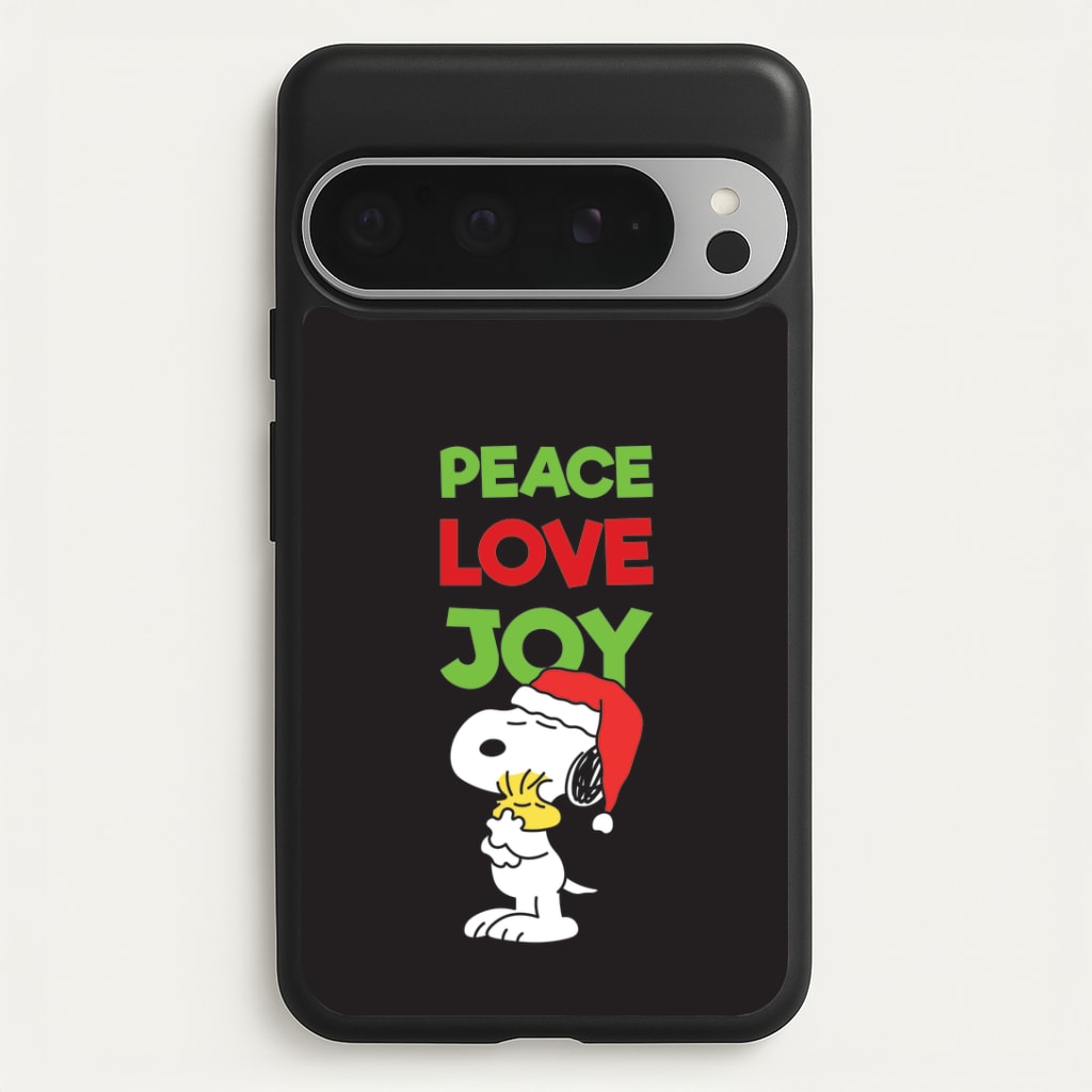 Peace, Love, Joy Christmas Cartoon Beagle Google Pixel 9 Pro XL Case