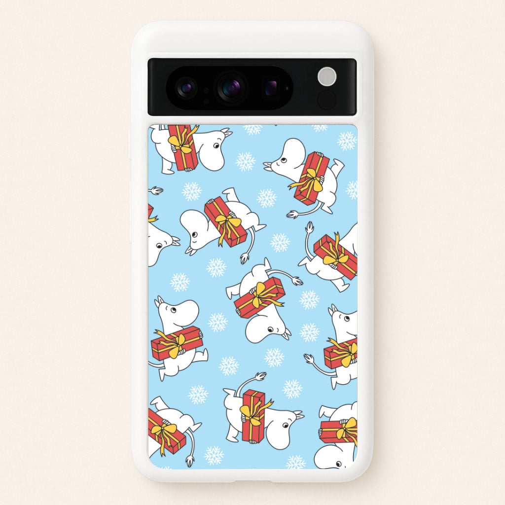 Present And Snowflakes Moom Pattern Google Pixel 8 Pro Case