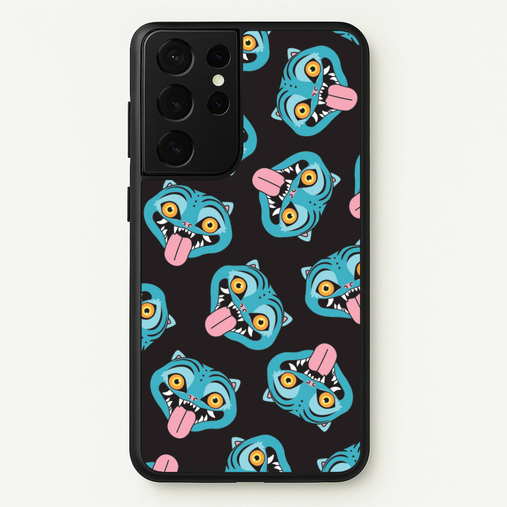 Demon Cat Pattern Galaxy S21 Ultra Case