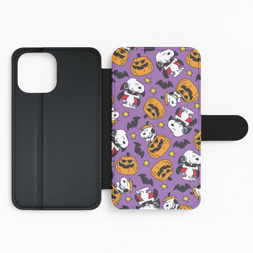Cartoon Beagle Halloween Pattern Flip Phone Case