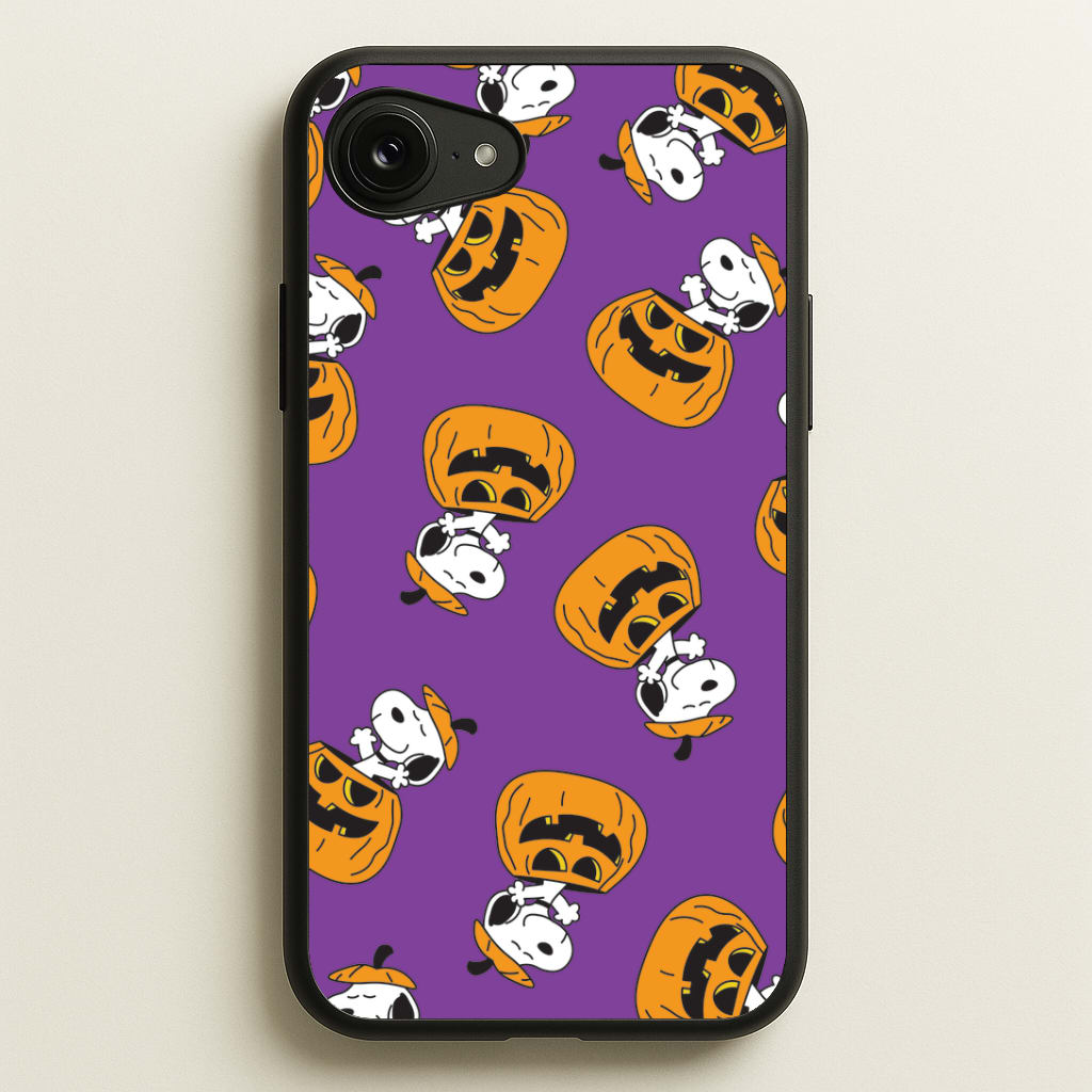 Cartoon Beagle Pumpkin Pattern iPhone 16e Case