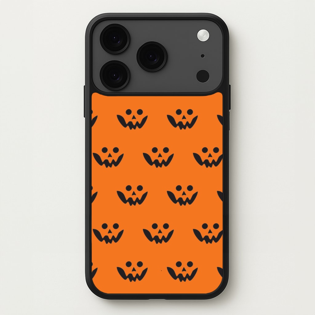 Carved Pumpkin Face Pattern iPhone 17 Pro Case