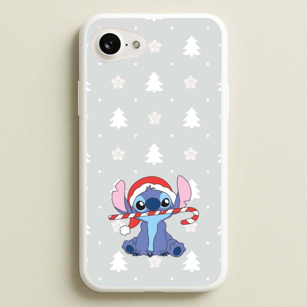 Cute Blue Alien Candycane iPhone 16e Case