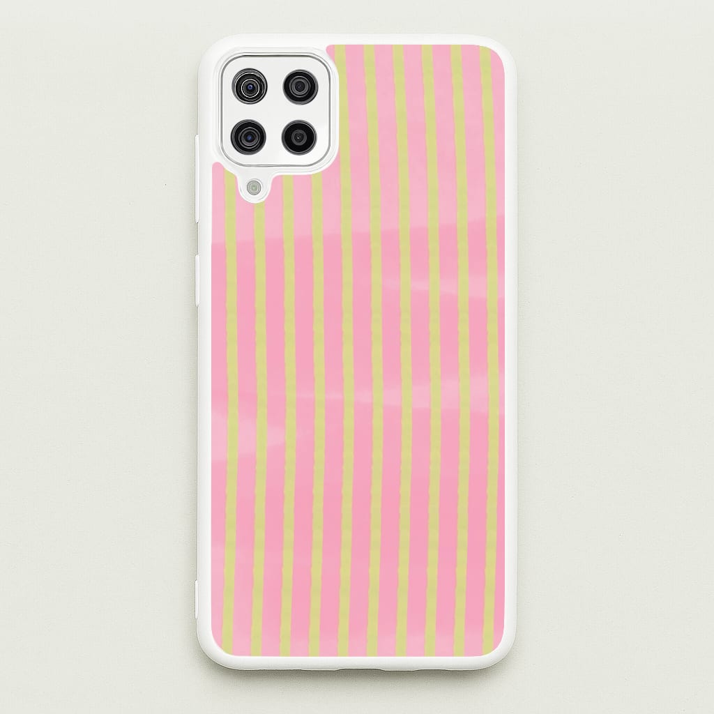 Pink Meadow Stripes Galaxy A12 Case