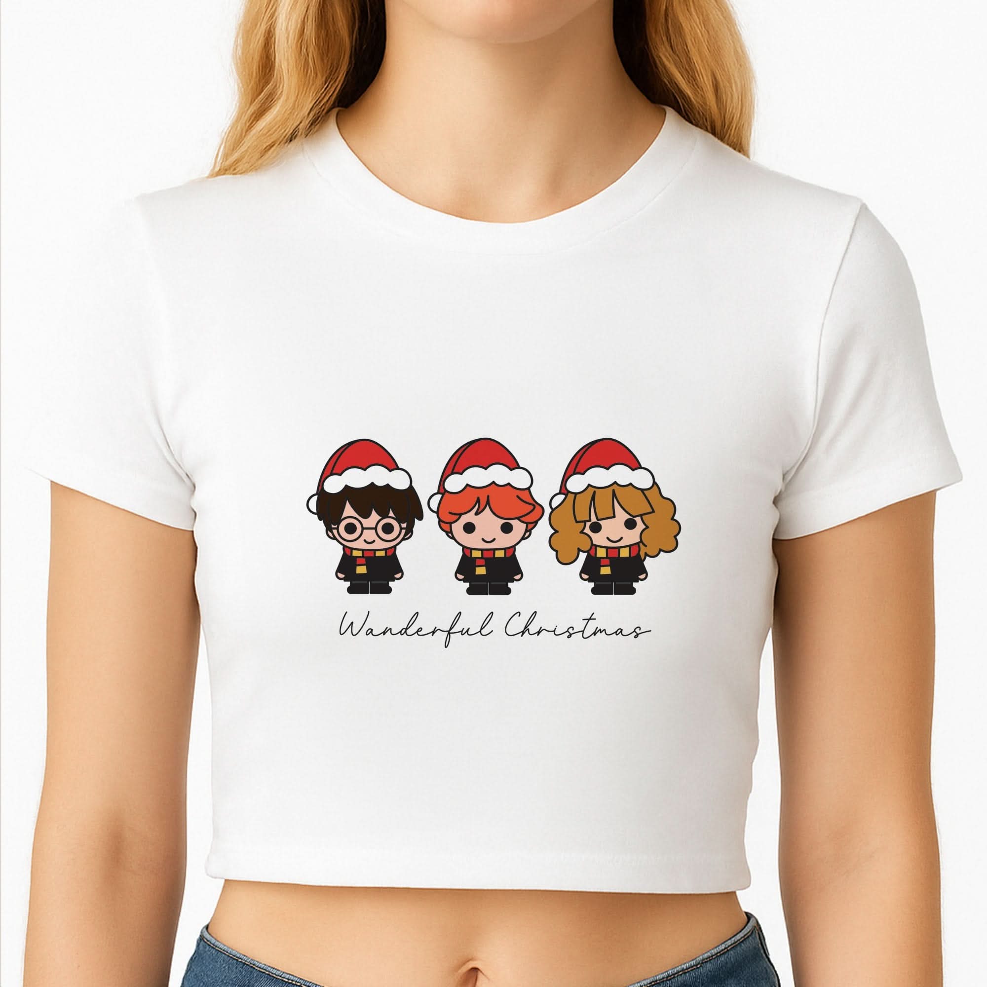 Wizards With Christmas Hats Crop Top