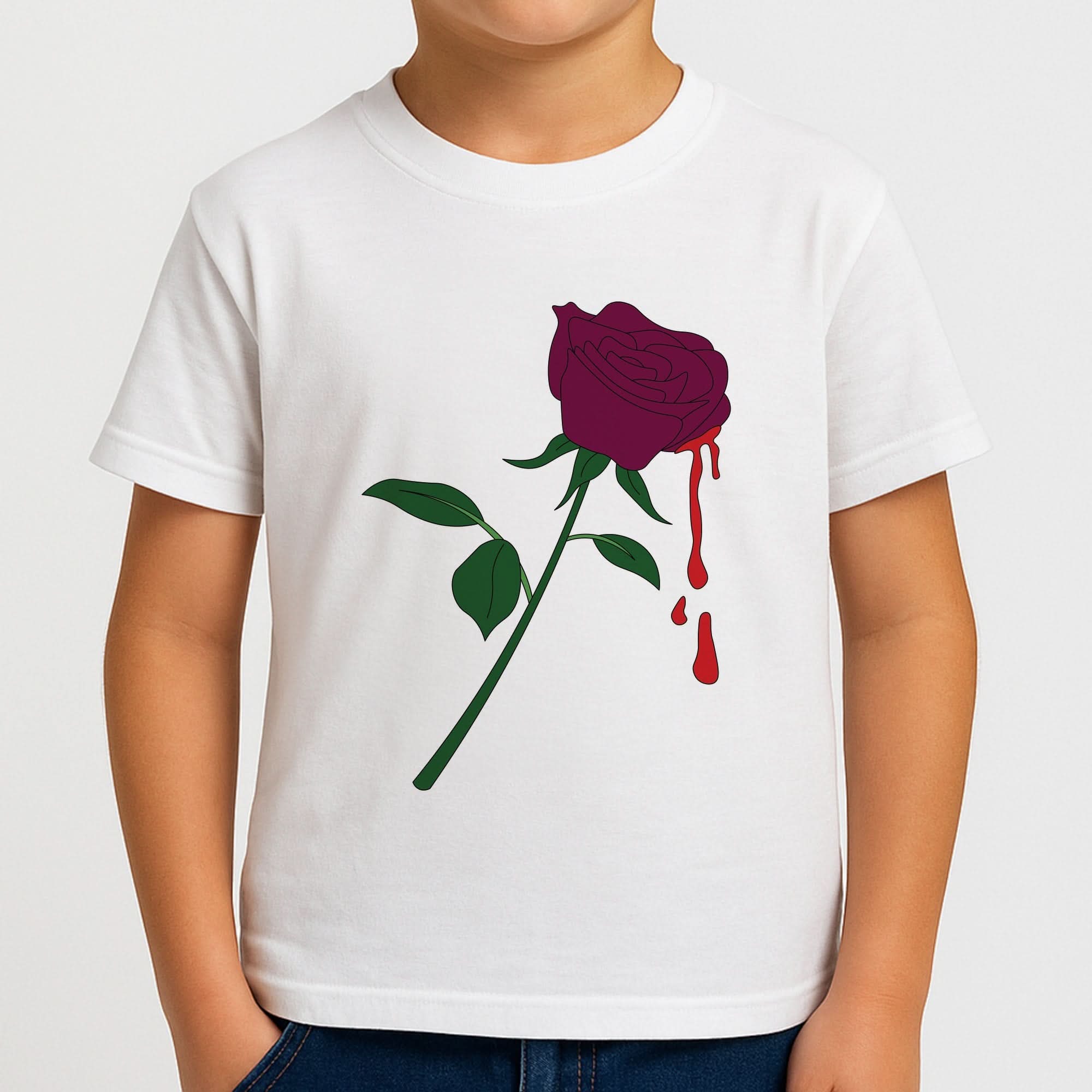 Dark Pink Rose Boys T-Shirt
