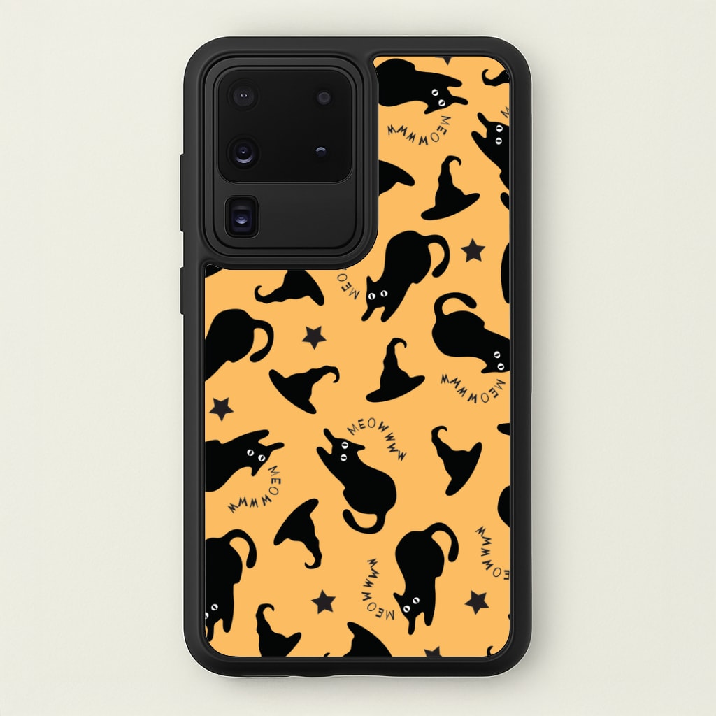 Black Cat And Hats Pattern Galaxy S20 Ultra Case