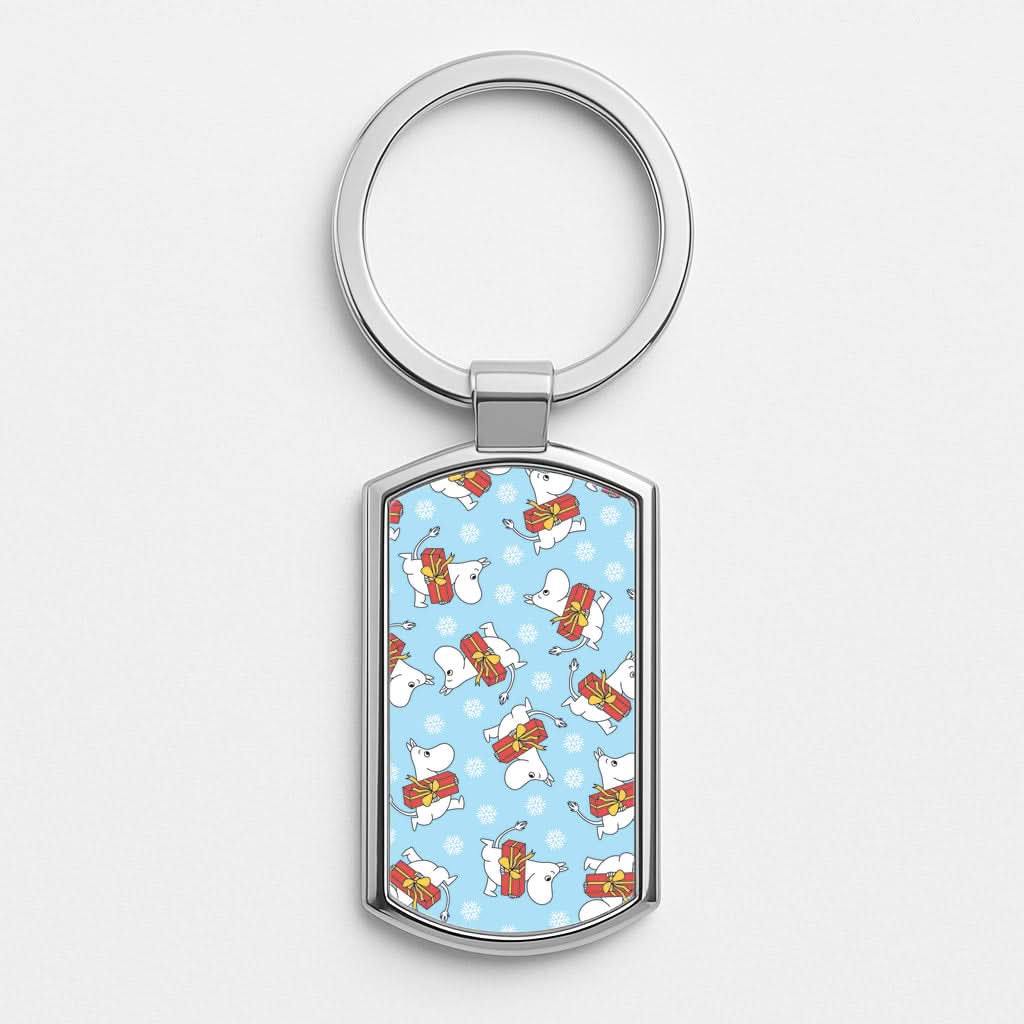Present And Snowflakes Moom Pattern Luxury Keyring