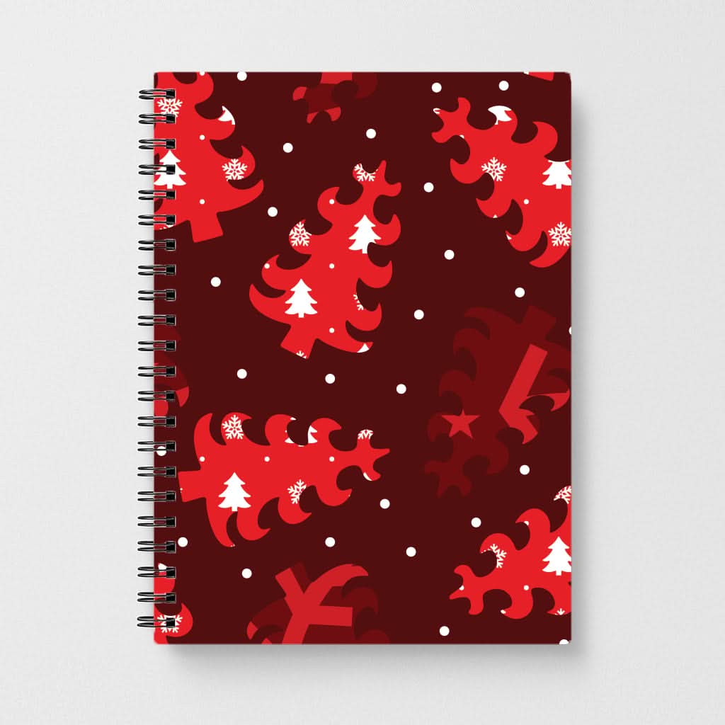 Wrapping Paper Christmas Tree Pattern Notebook