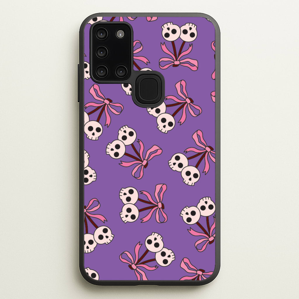 Cherry Skulls Pattern Galaxy A21s Case