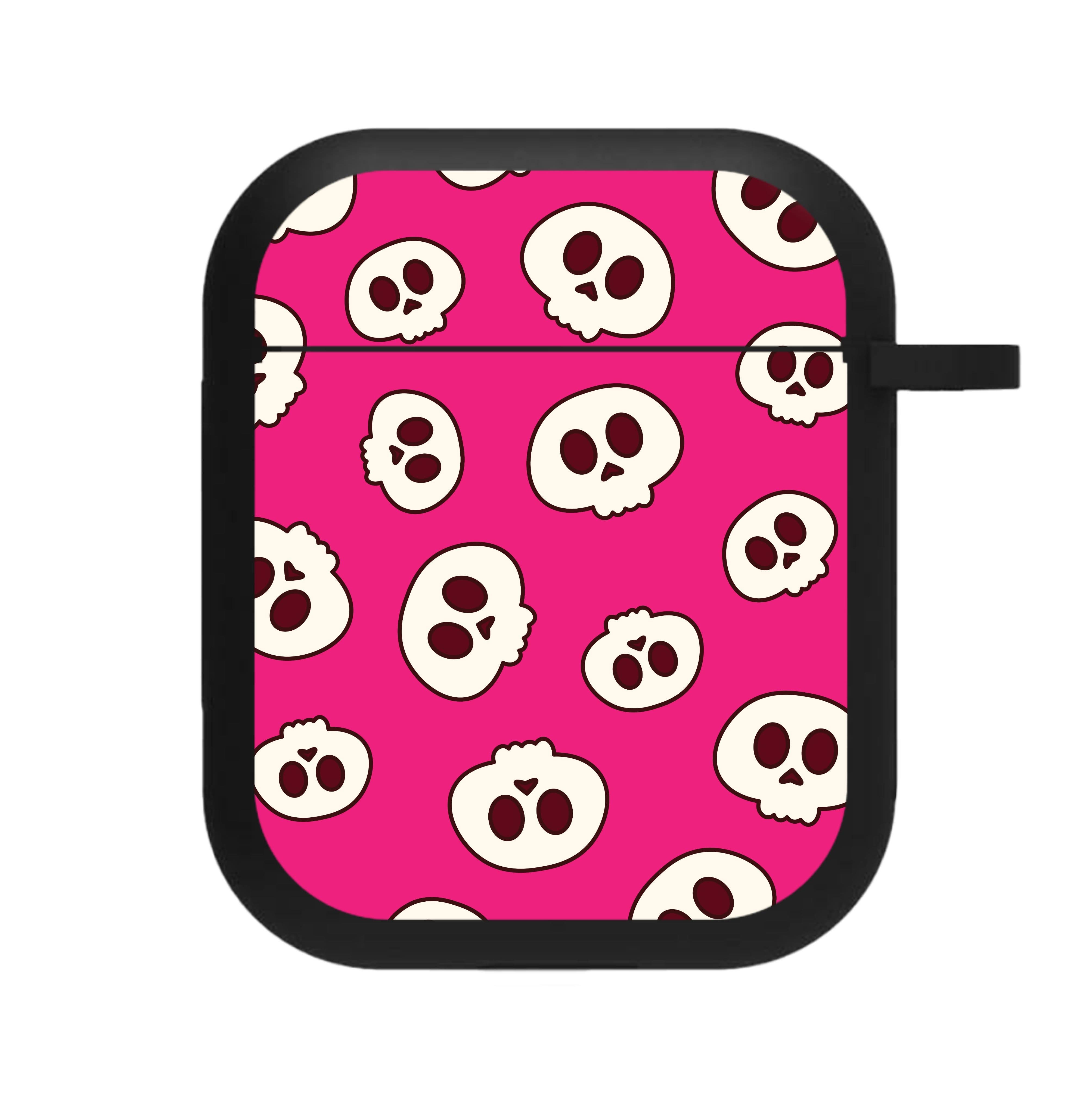 Pink Skulls Pattern AirPods Case
