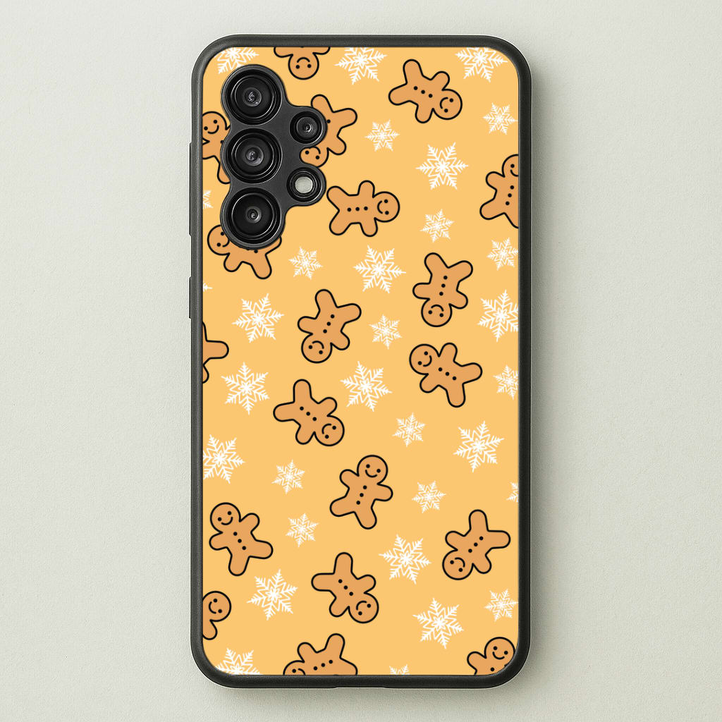 Cute Gingerbread And Snowflakes Pattern Galaxy A13 Case
