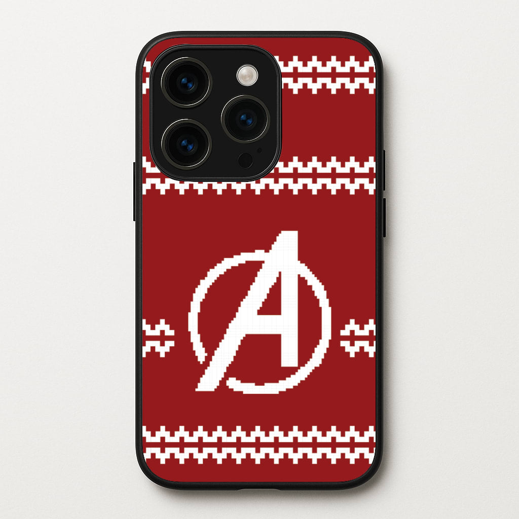 Superhero Team Red Christmas Jumper iPhone 14 Pro Max Case