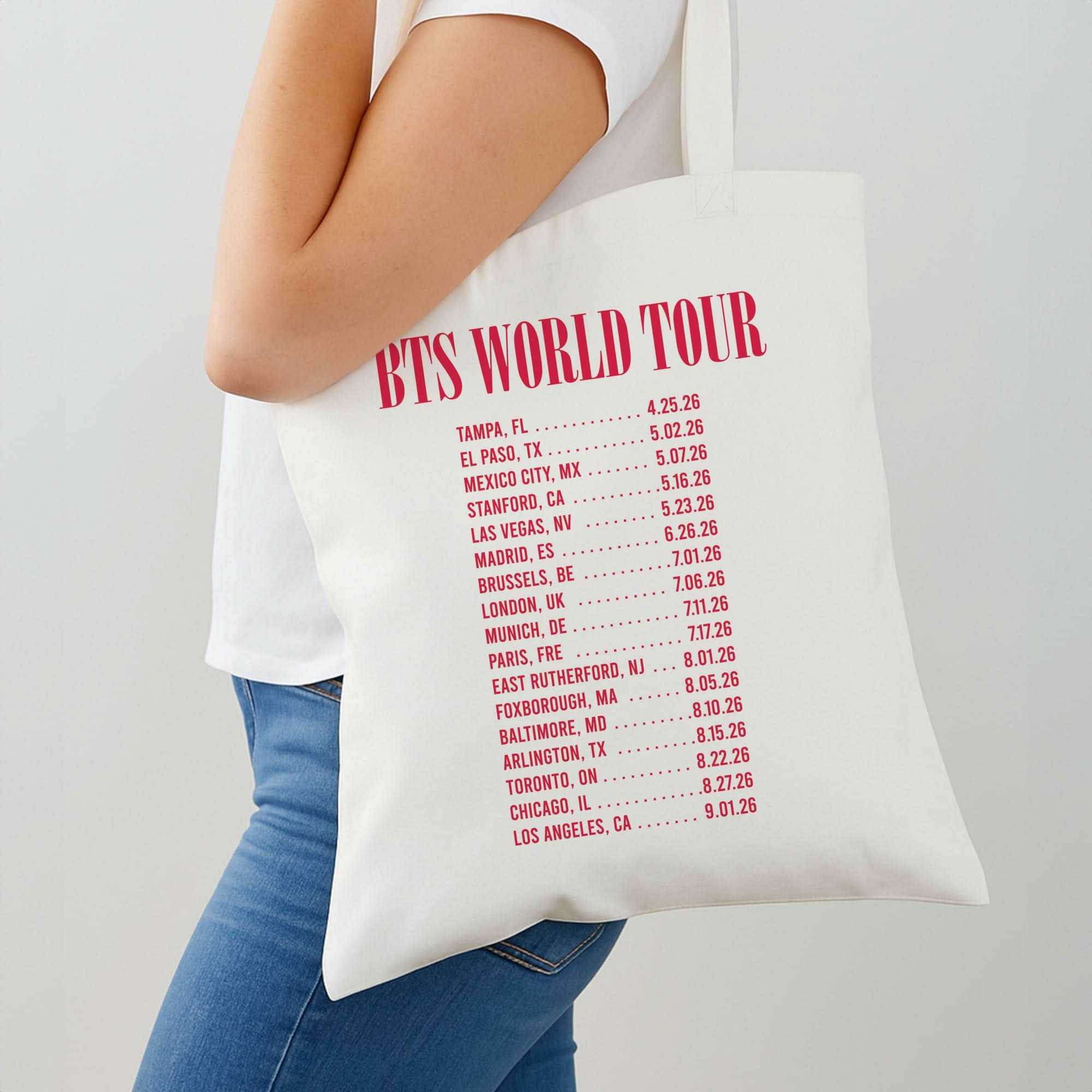 K-Pop Band World Tour List 2026 Shoulder Bag