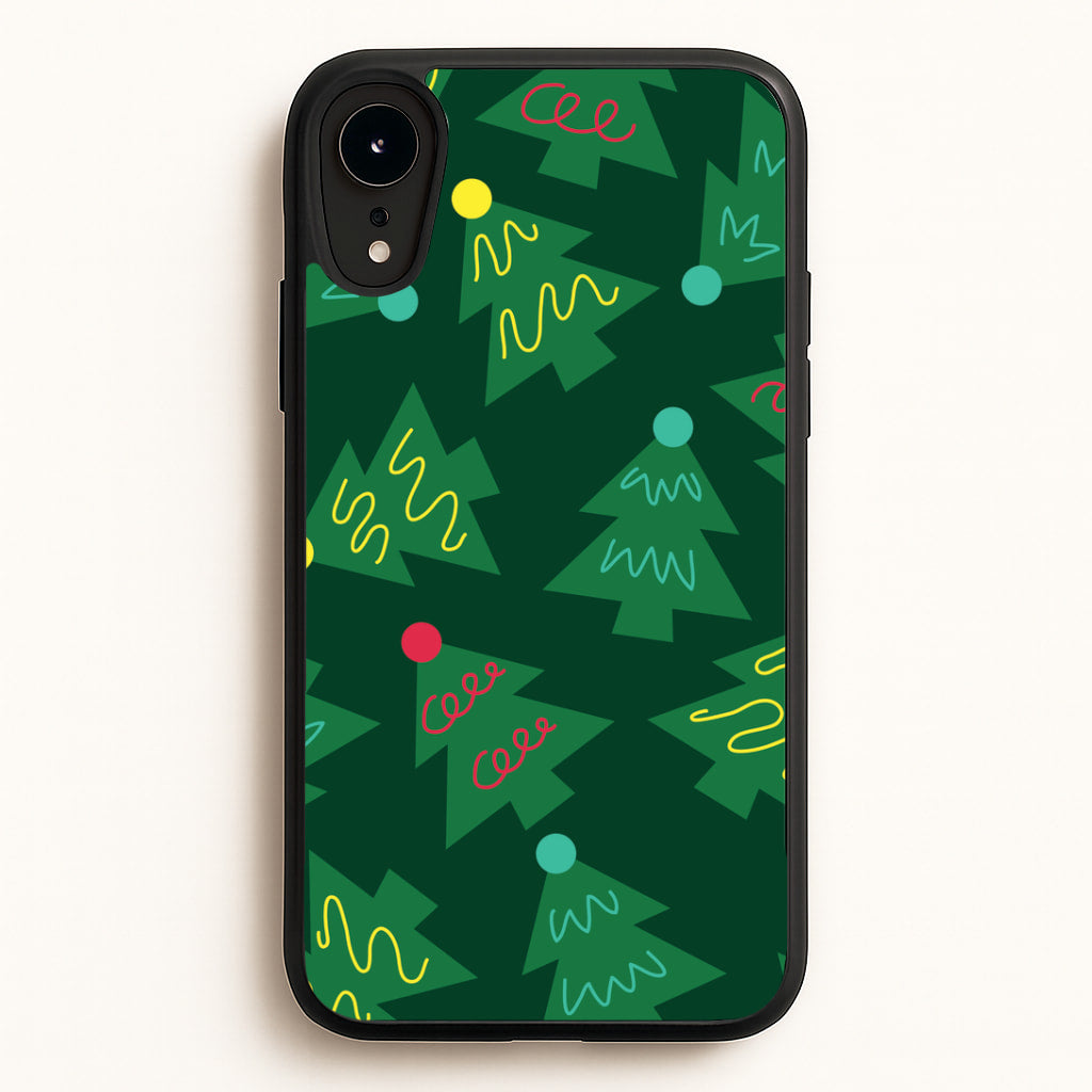 Abstract Christmas Trees Pattern iPhone XR Case
