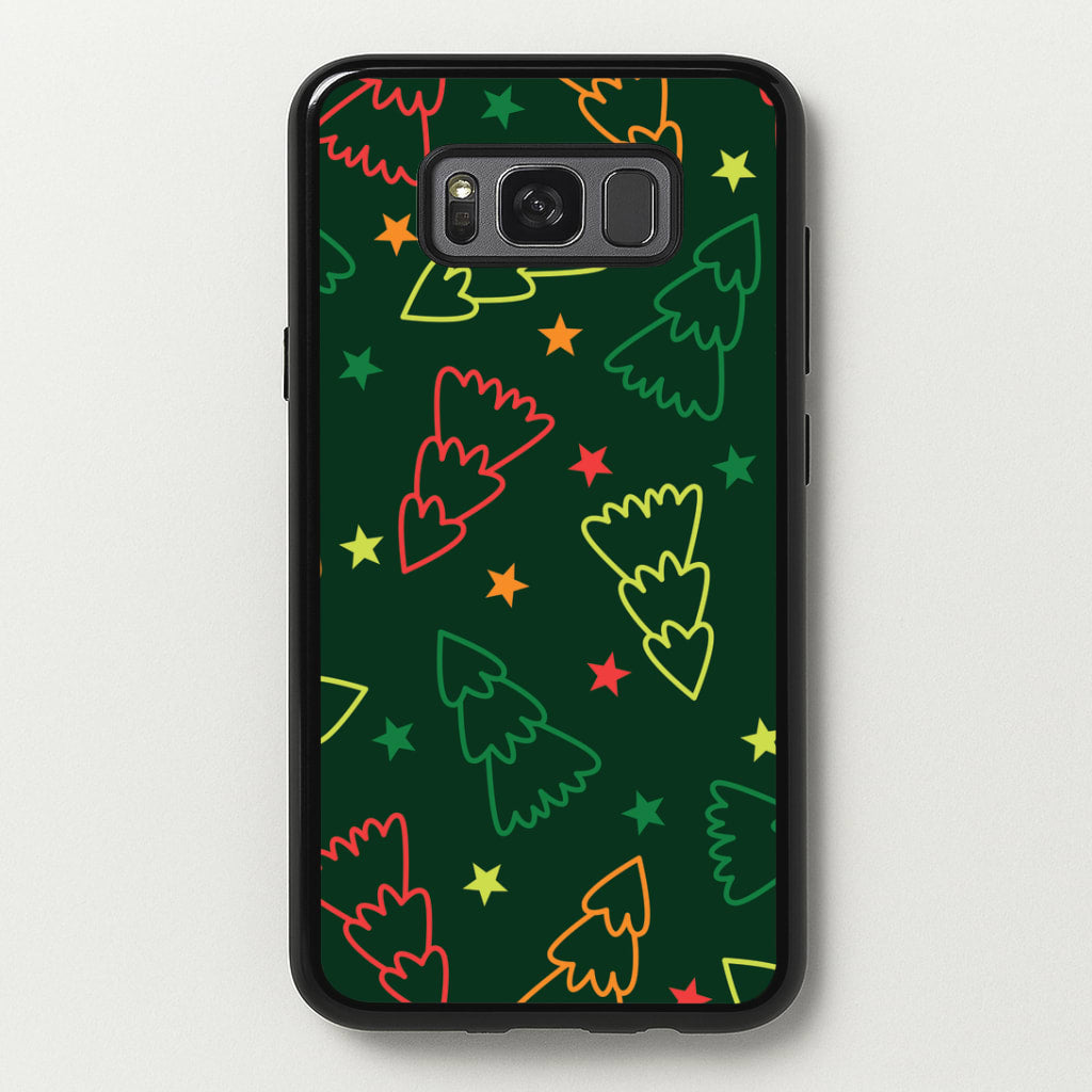 Colourful Christmas Tree Outlines Pattern Galaxy S8 Case