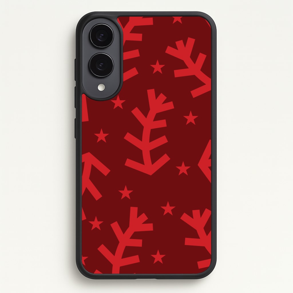 Abstract Ferns And Snowflakes Pattern Galaxy S25 Edge Case