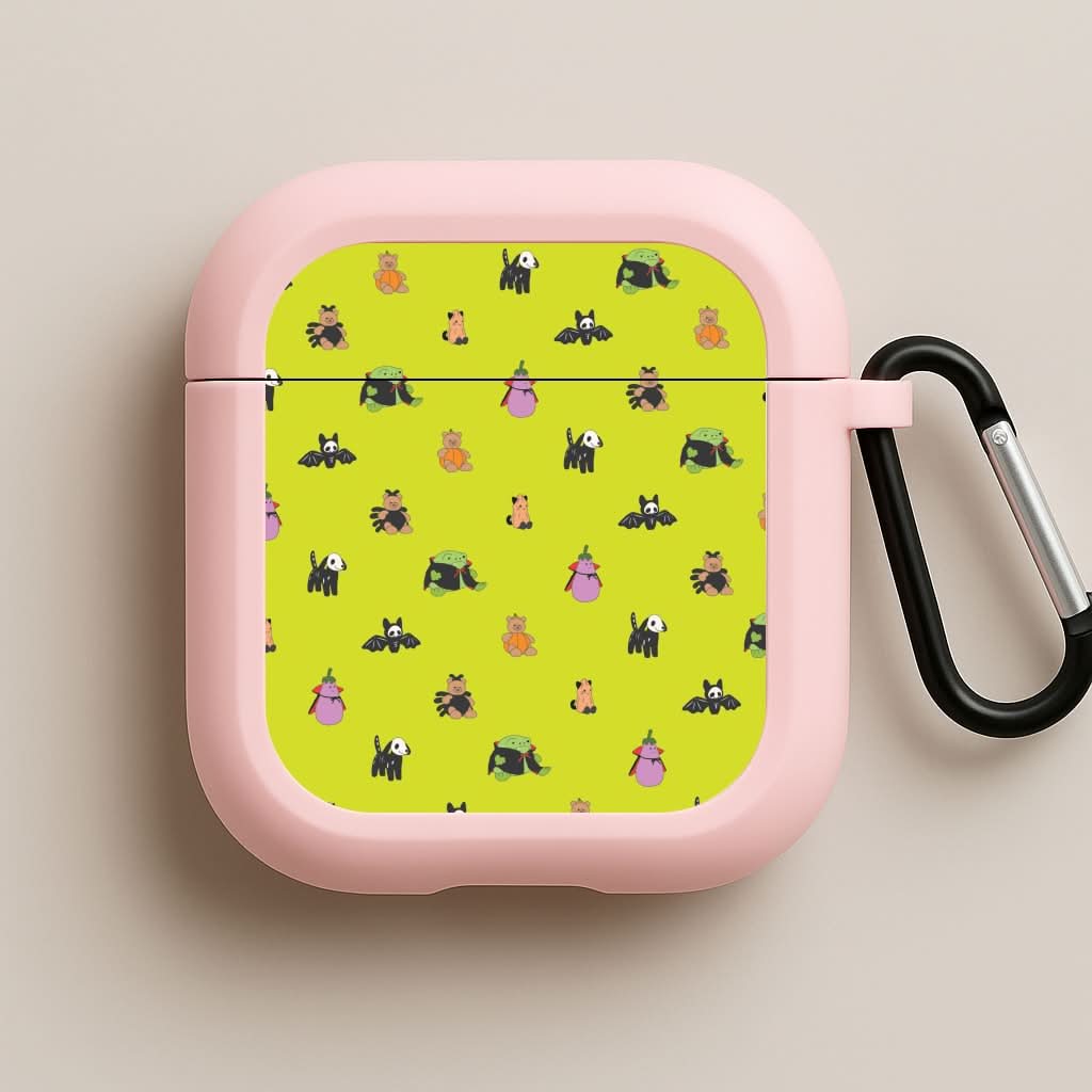 Halloween Plushies Pattern III - Halloween Pink AirPods Case