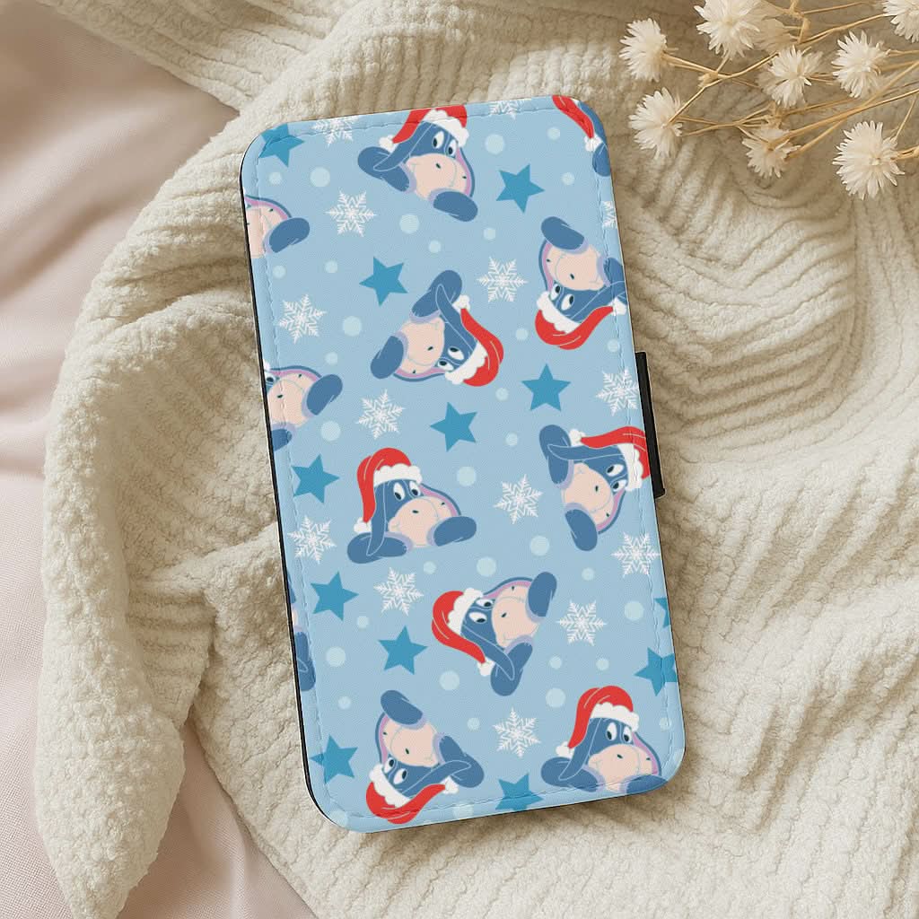 Cartoon Donkey Stars Pattern Leather Phone Case