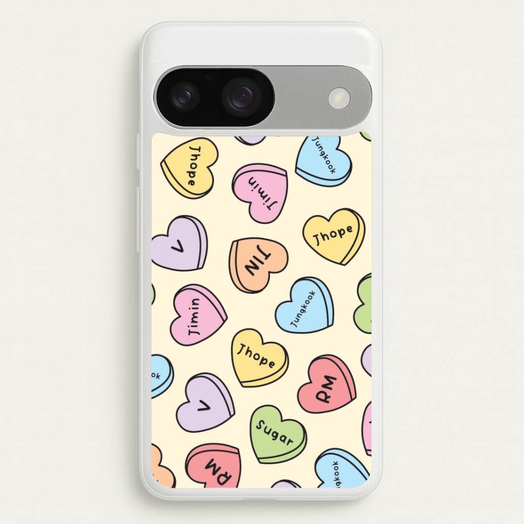 K-Pop Band Members Love Hearts Pattern Google Pixel 9 / 9 Pro Case
