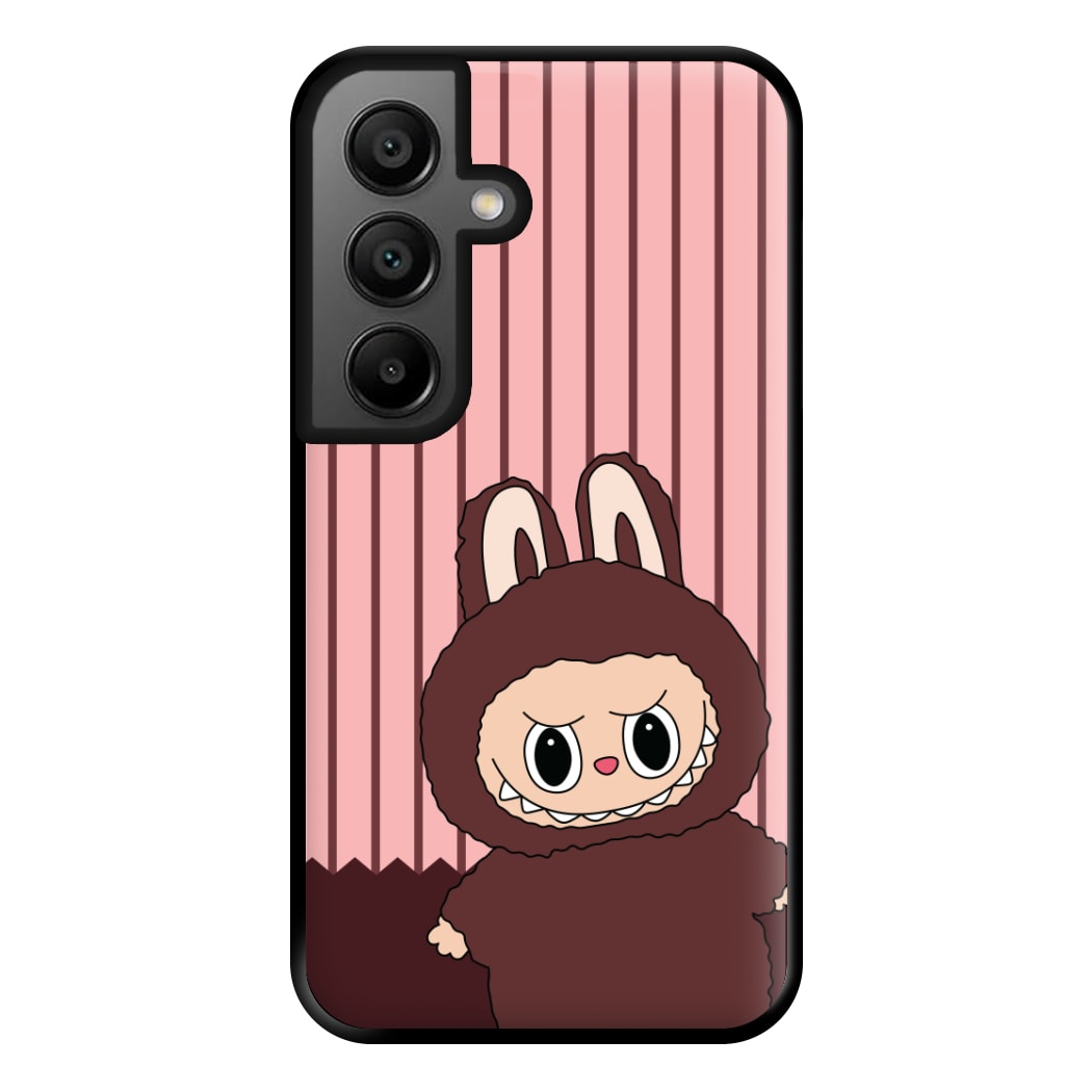 Stripey Cute Brown Monster Galaxy A56 Case