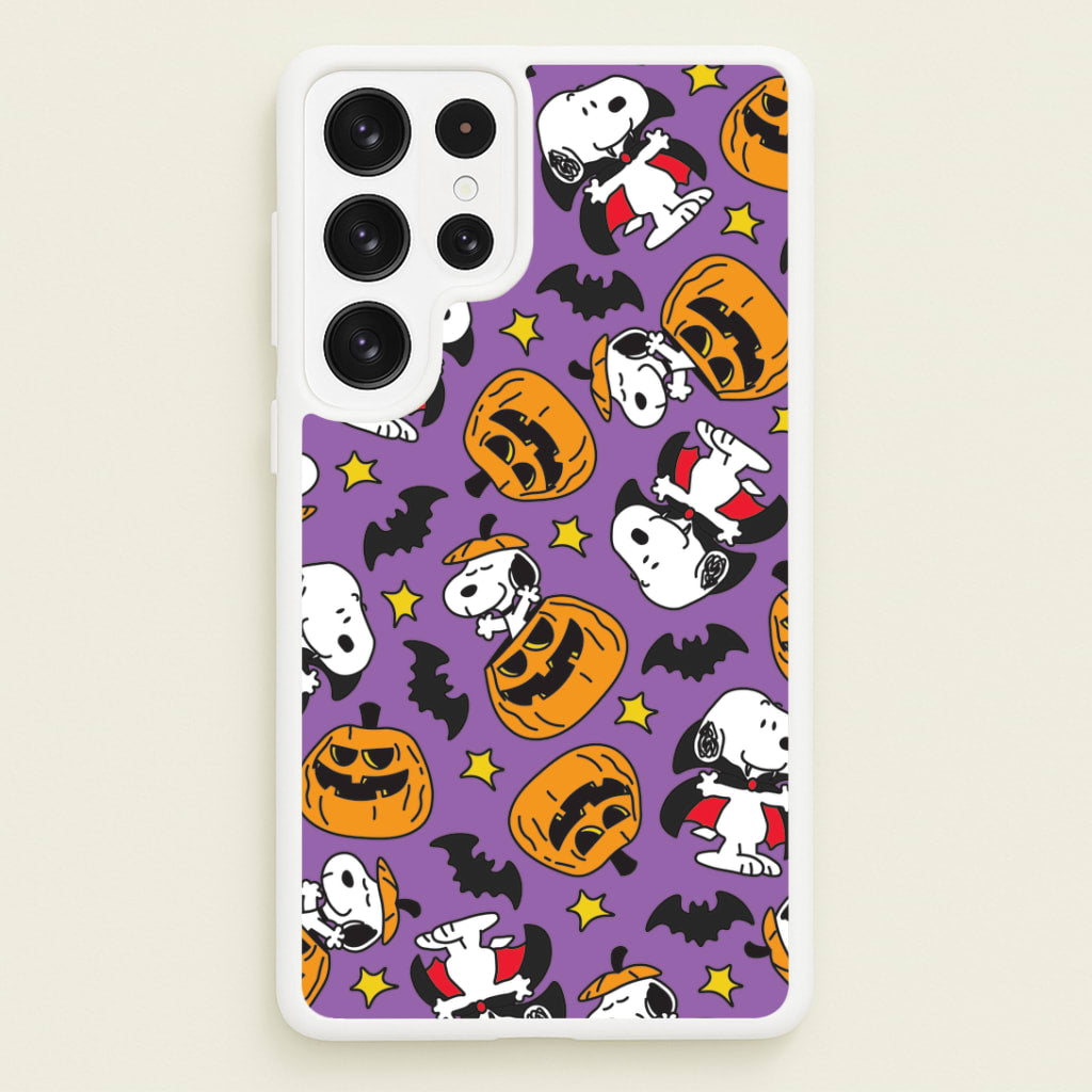 Cartoon Beagle Halloween Pattern Galaxy S23 Ultra Case