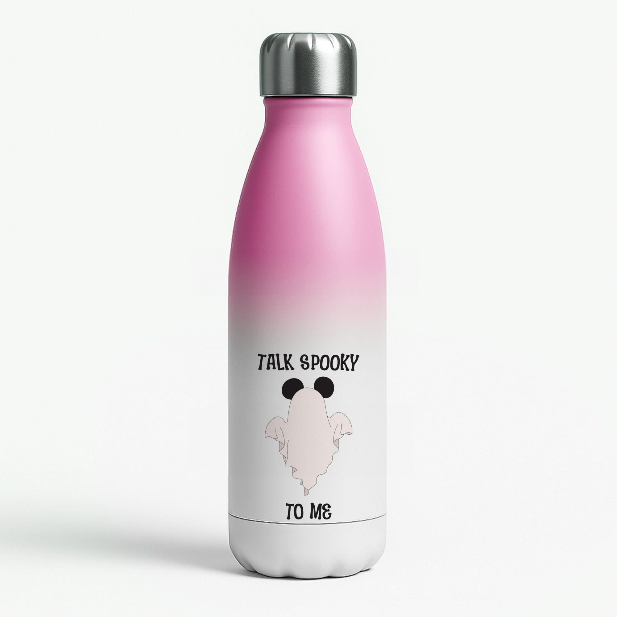 Talk Spooky To Me Mouse Ghost Pink Water Bottle