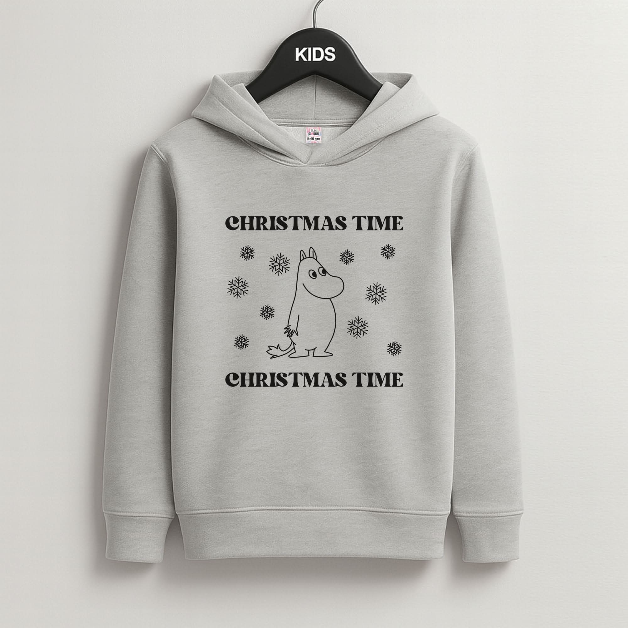 Christmas Time Moom Grey Kids Hoodie