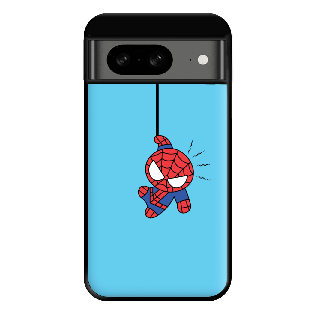 Blue Hanging Spider Hero Google Pixel 8 Case